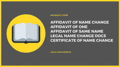 Affidavit of Name Change - Name Change Affidavit - Name Change Certificate