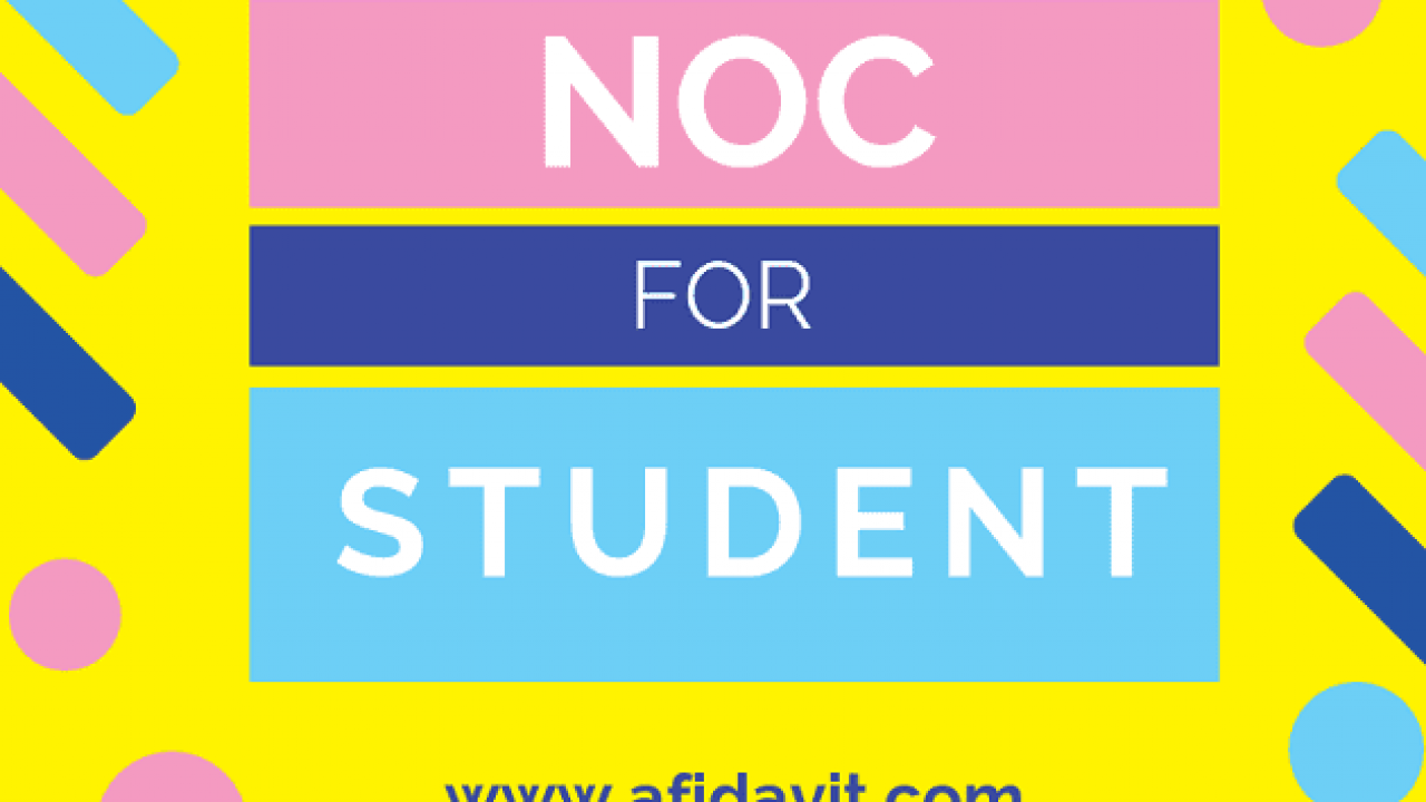 Noc For Student Noc For Study Affidavit