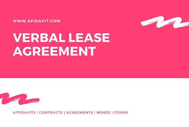 Verbal Lease Agreement Verbal Agreements Verbal Contract Afidavit