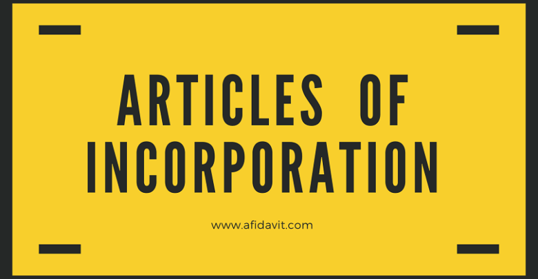 Articles of incorporation registration form and template