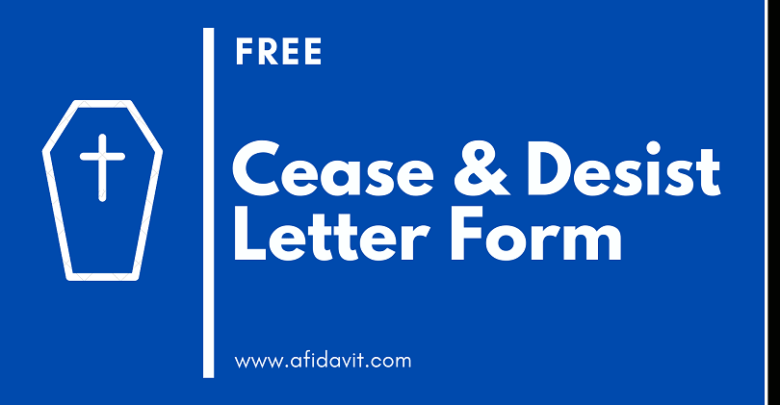 Cease and Desist Letter Form Cease and Desist Letter Sample, Template and Example