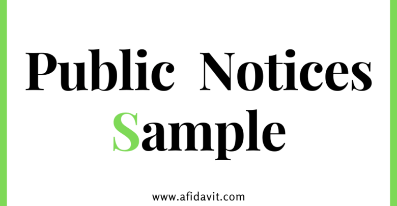 Notice Writing Format, Samples, Examples, Topics - Standard Notice Templates