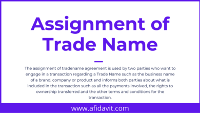 Assignment of Trade Name Format Assignment of Trade Name Sample, Template and Word File
