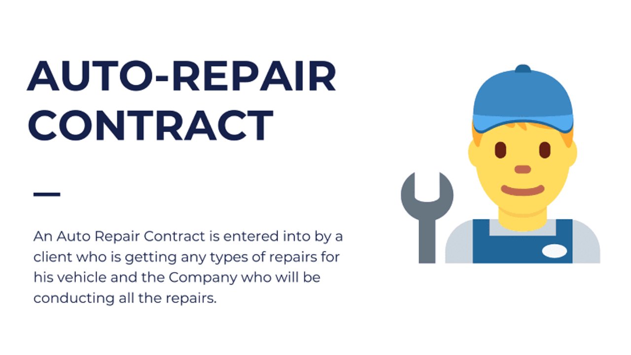 Auto Repair Contract Format: Auto Repair Contract Template and With Regard To car warranty agreement template