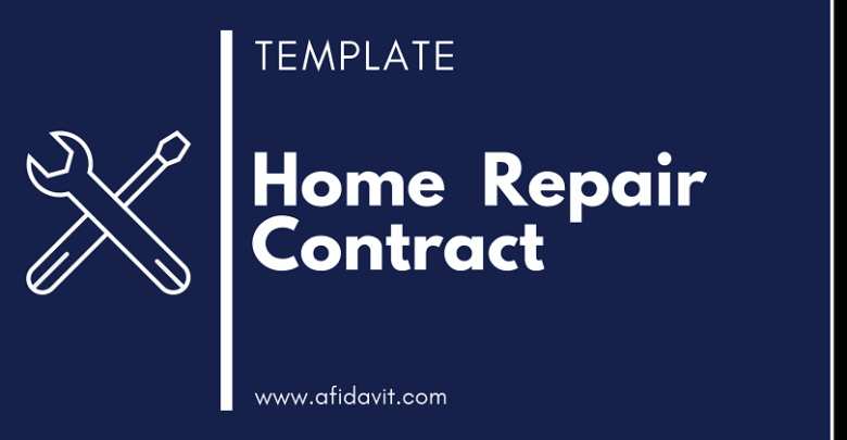 Home Repair Contract Format, Sample, Template and Word File Download or Fill Online