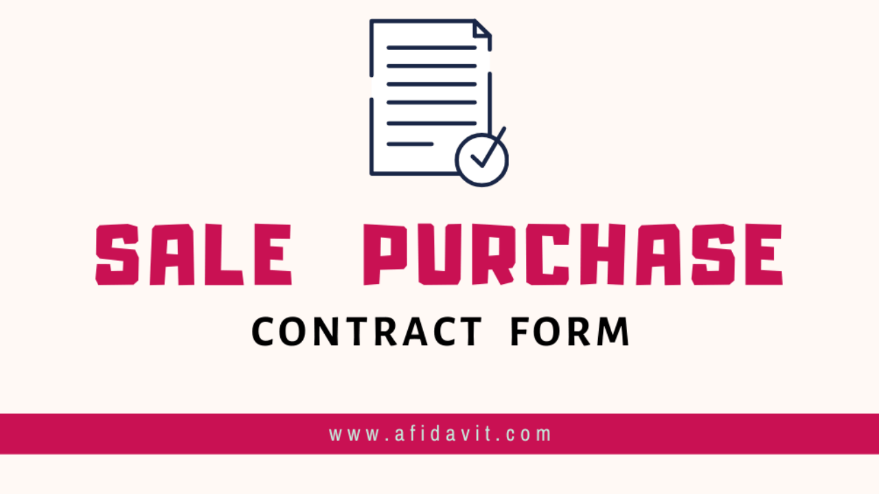Purchase Contract Template from afidavit.com