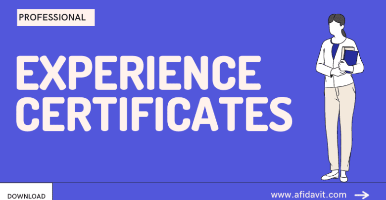 Experience Certificate Writing Format, Outline - Certificate of Experience Template, Specimen, and Sample